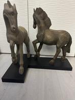 sculptuur, Paire de chevaux - 7 kg - 570 mm - Hout, Antiek en Kunst