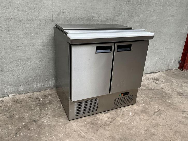 RVS Saladette met 2 deuren 90 cm Horeca, Zakelijke goederen, Horeca | Keukenapparatuur, Gebruikt, Koelen en Vriezen, Ophalen of Verzenden