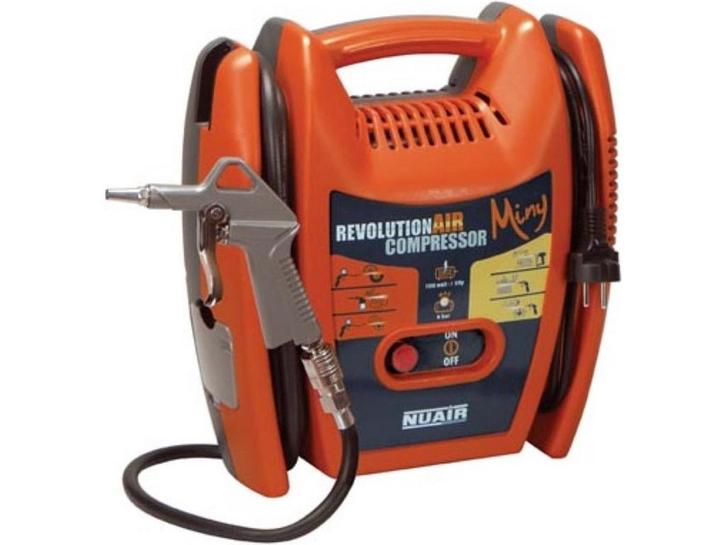 NUAIR Miny - Draagbare Luchtcompressor 1.5 pk 8 bar Olievrij, Doe-het-zelf en Bouw, Compressors, Zo goed als nieuw, Verzenden