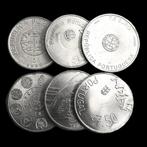 Portugal. 2x 5 Euros + 4x 7½ Euros 2007/2019 6 Silver, Postzegels en Munten
