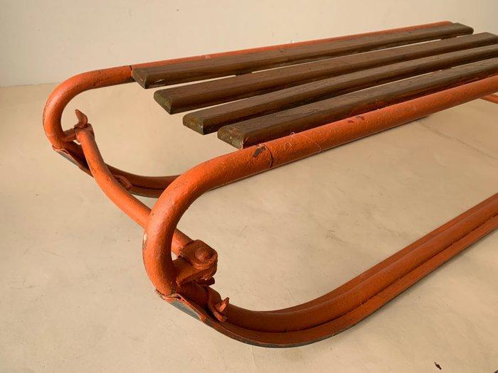 Bank - Hout, IJzer - Vintage originele Sledge, Antiek en Kunst, Curiosa en Brocante
