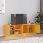 vidaXL Tv-meubelen 2 st 67x39x44 cm staal mosterdgeel, Verzenden, Nieuw