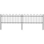 vidaXL Tuinhek met ronde bovenkant 3,4x0,8 m staal zwart, Tuin en Terras, Verzenden, Nieuw