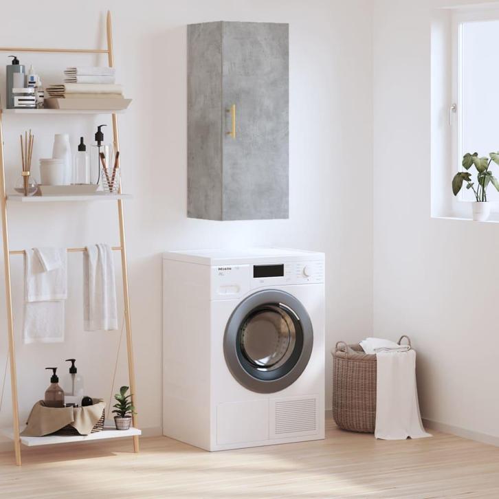 vidaXL Bovenkast 34,5x34x90 cm betongrijs, Huis en Inrichting, Kasten | Dressoirs, Nieuw, Verzenden