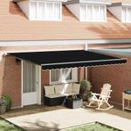 vidaXL Inklapbare Luifel Zwart 450 × 350 cm Stof, Tuin en Terras, Zonneschermen, Verzenden, Nieuw