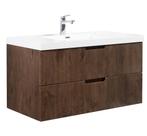 Badkamermeubel Set Thermis 100cm Walnoot Bruin Badmeubel, Huis en Inrichting, Badkamer | Badkamermeubels, Verzenden, Nieuw