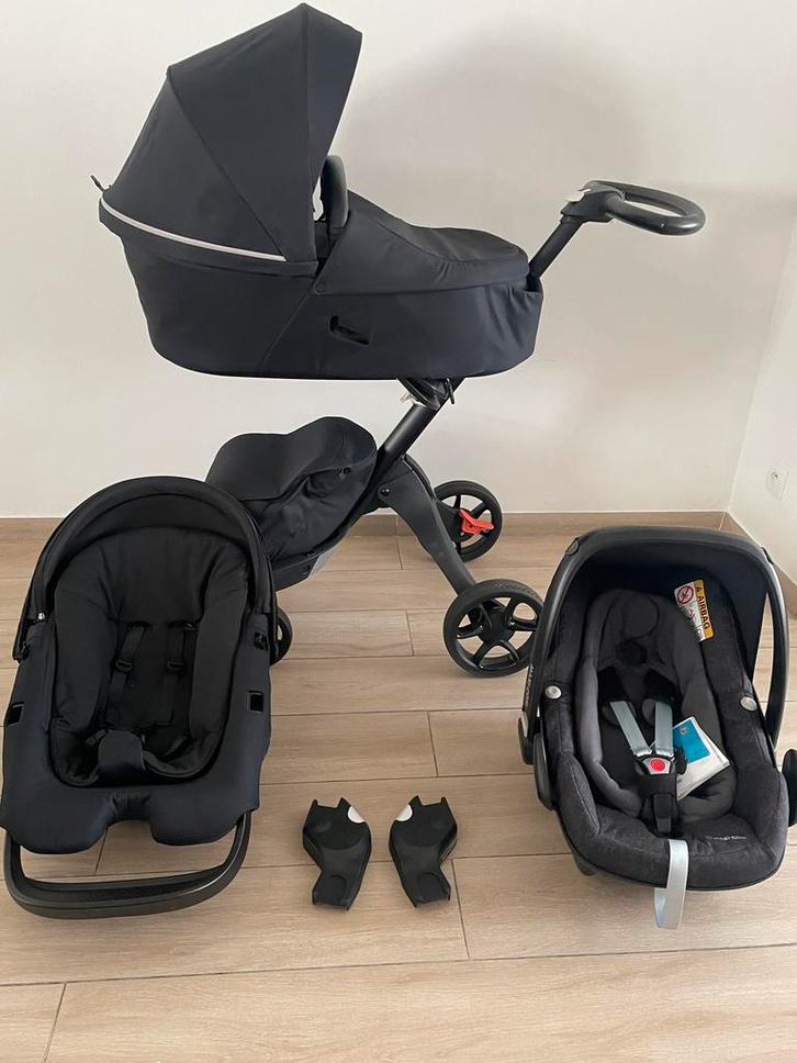 Stokke Xplory X Rich Black kinderwagen 3-in-1Complete Set, Kinderen en Baby's, Kinderwagens en Combinaties, Met autostoeltje, Met reiswieg
