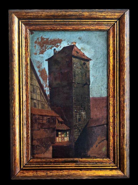Ernst Fries (1801-1833), Kring van - Mittelalterlicher Turm, Antiek en Kunst, Kunst | Schilderijen | Klassiek