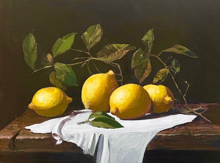 Dido - limoni con foglie - Lemons with leaves, Antiek en Kunst, Kunst | Schilderijen | Modern