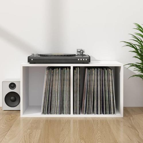 vidaXL Opbergbox voor LPs 71x34x36 cm bewerkt hout wit, Huis en Inrichting, Woonaccessoires | Cd- en Dvd-rekken, Nieuw, Verzenden