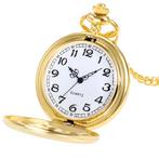 Fako® - Zakhorloge - XXL - Classic - Ø 47mm - Goudkleurig, Handtassen en Accessoires, Horloges | Heren, Verzenden, Nieuw
