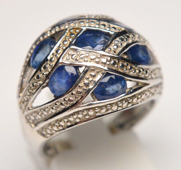 Zonder minimumprijs - Ring 925 zilver Saffier - 2.10ct, Handtassen en Accessoires, Ringen