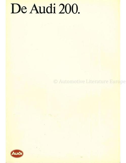 1989 AUDI 200 BROCHURE NEDERLANDS, Livres, Autos | Brochures & Magazines