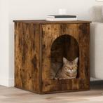 vidaXL Kattenhuis Rook Eiken 53 x 52 x 62 cm Bewerkt hout, Dieren en Toebehoren, Katten-accessoires, Verzenden, Nieuw