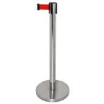 Afzetpaal | RVS (Geborsteld) | Incl. Rood Afzetlint (3m) |, Verzenden, Nieuw in verpakking
