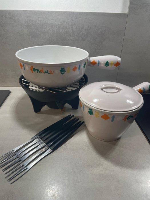 Le Creuset - Braadpan - Fondue - Fonte, Antiek en Kunst, Antiek | Keukengerei