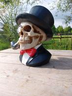 Statue, head skull black colored - 28 cm - polyresine, Antiek en Kunst
