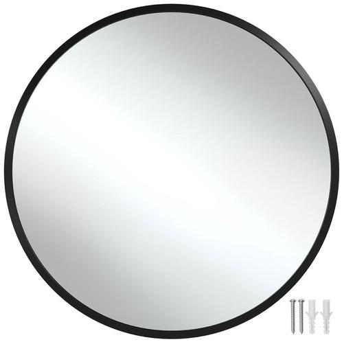 tectake Ronde wandspiegel Fiona met aluminiumframe - 60 cm, Huis en Inrichting, Woonaccessoires | Spiegels, Verzenden
