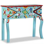 vidaXL Wandtafel handgeschilderd massief mangohout blauw, Huis en Inrichting, Verzenden, Nieuw