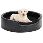 vidaXL Hondenmand 69x59x19 cm pluche en kunstleer zwart, Dieren en Toebehoren, Honden-accessoires, Verzenden, Nieuw