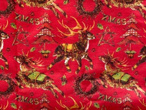 Tessuto tradizionale natalizio con renne - Textile - 280 cm, Antiek en Kunst, Antiek | Tapijten, Tafelkleden en Textiel