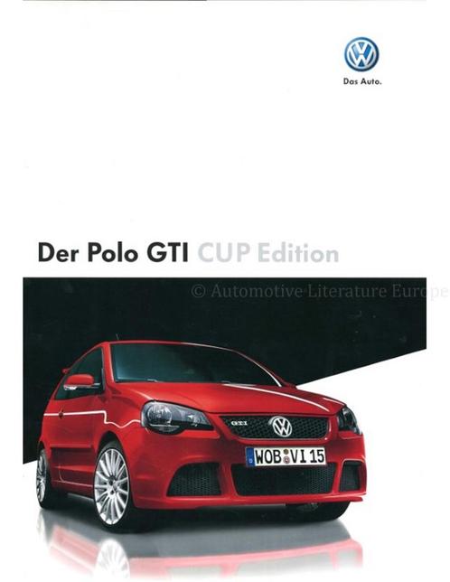 2007 VOLKSWAGEN POLO GTI CUP EDITION BROCHURE DUITS, Boeken, Catalogussen en Folders, Ophalen of Verzenden