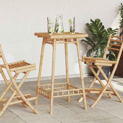 vidaXL Bartafel voor buiten vierkant 55x55x100 cm bamboe, Tuin en Terras, Tuintafels, Nieuw, Verzenden