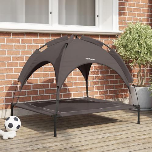 vidaXL Verhoogd Hondenbed met Afneembaar Dak Bruin Staal, Dieren en Toebehoren, Honden-accessoires, Nieuw, Verzenden