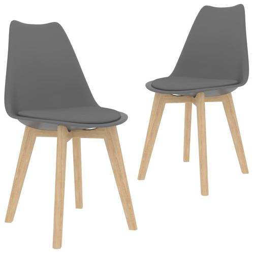 vidaXL Eetkamerstoelen 2 st kunststof grijs, Huis en Inrichting, Stoelen, Nieuw, Verzenden