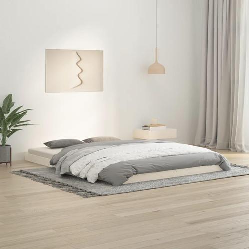vidaXL Cadre de lit blanc 140x200 cm bois de pin massif, Maison & Meubles, Chambre à coucher | Lits, Neuf, Envoi