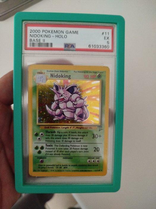 Pokémon - 2 Graded card - Nidoking Holo Base Set 2 PSA 5 &, Hobby en Vrije tijd, Verzamelkaartspellen | Pokémon