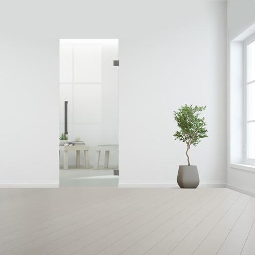 Glazen binnendeur zonder kozijn RVS beslag-Blank gehard veil, Doe-het-zelf en Bouw, Glas en Ramen, Nieuw, Verzenden