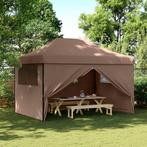vidaXL Partytent inklapbaar pop-up met 4 zijwanden bruin, Verzenden, Nieuw