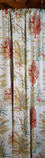 300x280cm! Mediterraanse stof met schildpadden en koraal -