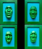 Gregos (1972) - Lot de 4 cadres-green moods on blue light, Antiek en Kunst