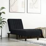 vidaXL Chaise longue fluweel zwart, Huis en Inrichting, Zetels | Zetels en Chaises Longues, Verzenden, Nieuw