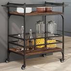 vidaXL Keukentrolley 82x40x78,5 cm bewerkt hout bruin, Huis en Inrichting, Verzenden, Nieuw