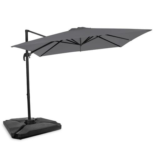 Zweefparasol Pisogne 300x300cm – Premium parasol - Grijs |, Tuin en Terras, Parasols, Nieuw, Verzenden