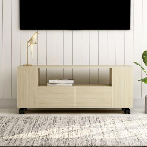 vidaXL Tv-meubel 120x35x48 cm bewerkt hout sonoma, Maison & Meubles, Armoires | Mobilier de télévision, Envoi