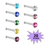 Fako Bijoux® - Neuspiercing - Staafje Kristal - 3.0mm -, Bijoux, Sacs & Beauté, Piercings, Verzenden