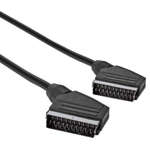 Scart kabel 21-pins - 5 meter - Zwart, TV, Hi-fi & Vidéo, Câbles audio & Câbles de télévision