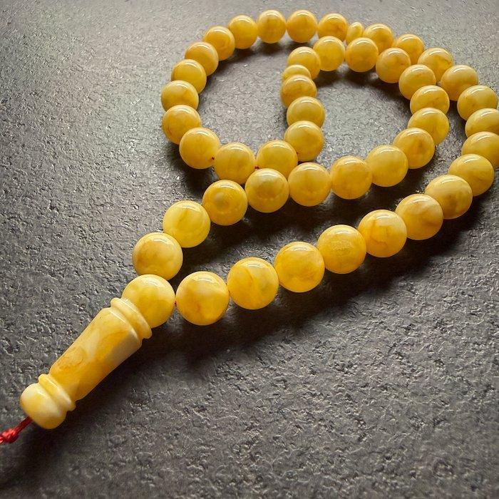 Tesbih misbaha gebedsketting witte Baltische amber kralen, Antiek en Kunst, Curiosa en Brocante