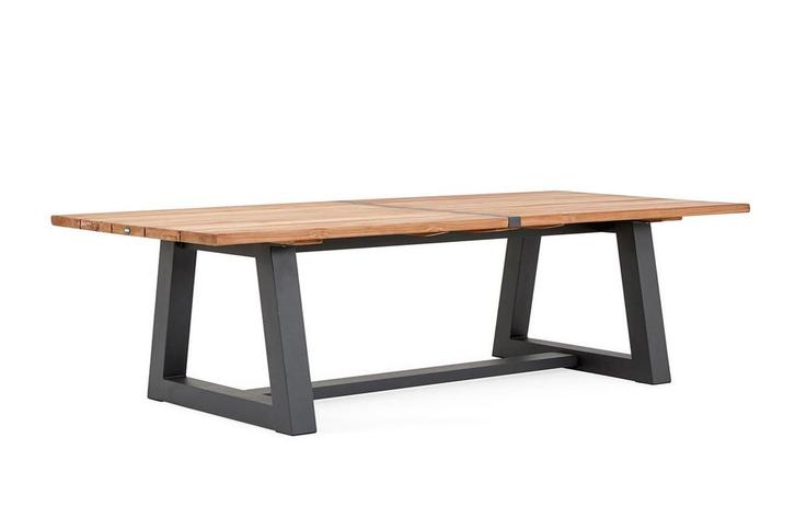 Suns Ovada tuintafel matt royal grey frame met teak blad 280, Tuin en Terras, Tuinsets en Loungesets