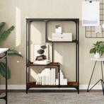 vidaXL Boekenrek 81x36x115 cm bewerkt hout en staal gerookt, Verzenden, Nieuw
