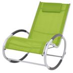 vidaXL Chaise à bascule dextérieur Vert Textilène, Neuf, Verzenden