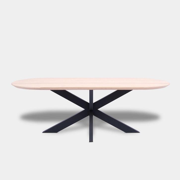 Tafel Plat Ovaal Eikenhout  Matrix  220x100, Huis en Inrichting, Tafels | Eettafels