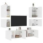vidaXL 6-delige Tv-meubelset bewerkt hout wit, Huis en Inrichting, Kasten |Televisiemeubels, Nieuw, Verzenden
