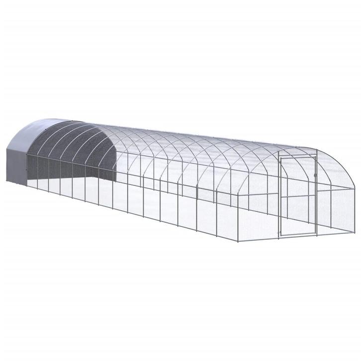 vidaXL Kippenren 3x16x2 m gegalvaniseerd staal, Dieren en Toebehoren, Knaagdieren en Konijnen | Hokken en Kooien, Nieuw, Verzenden