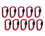 Set van 10 karabijnhaken, kleur 5: red, 100 kg, Verzenden, Nieuw