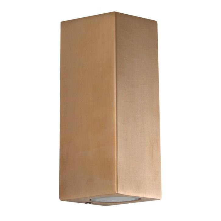 Wandverlichting modern Geo Up en Down Muurlamp Messing, Tuin en Terras, Buitenverlichting, Verzenden
